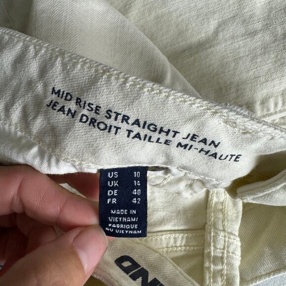 Lands’ End Mid Rise Staight Jean Cream Size 10 Off White Casual Neutral Ivory - Picture 4 of 10